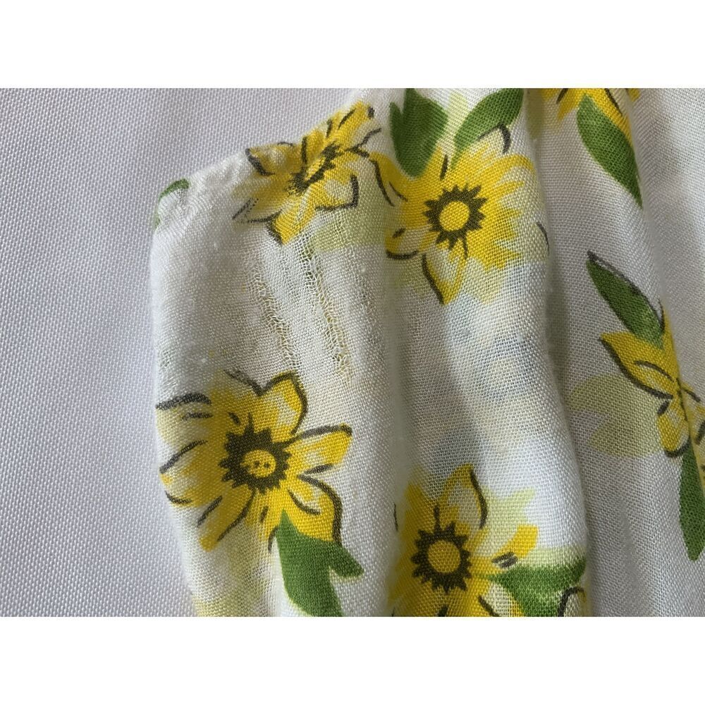 Audrey Lane Yellow Floral‎ Print Sleeveless Ruffled Straps Tank Top Size Large - Picture 16 of 16